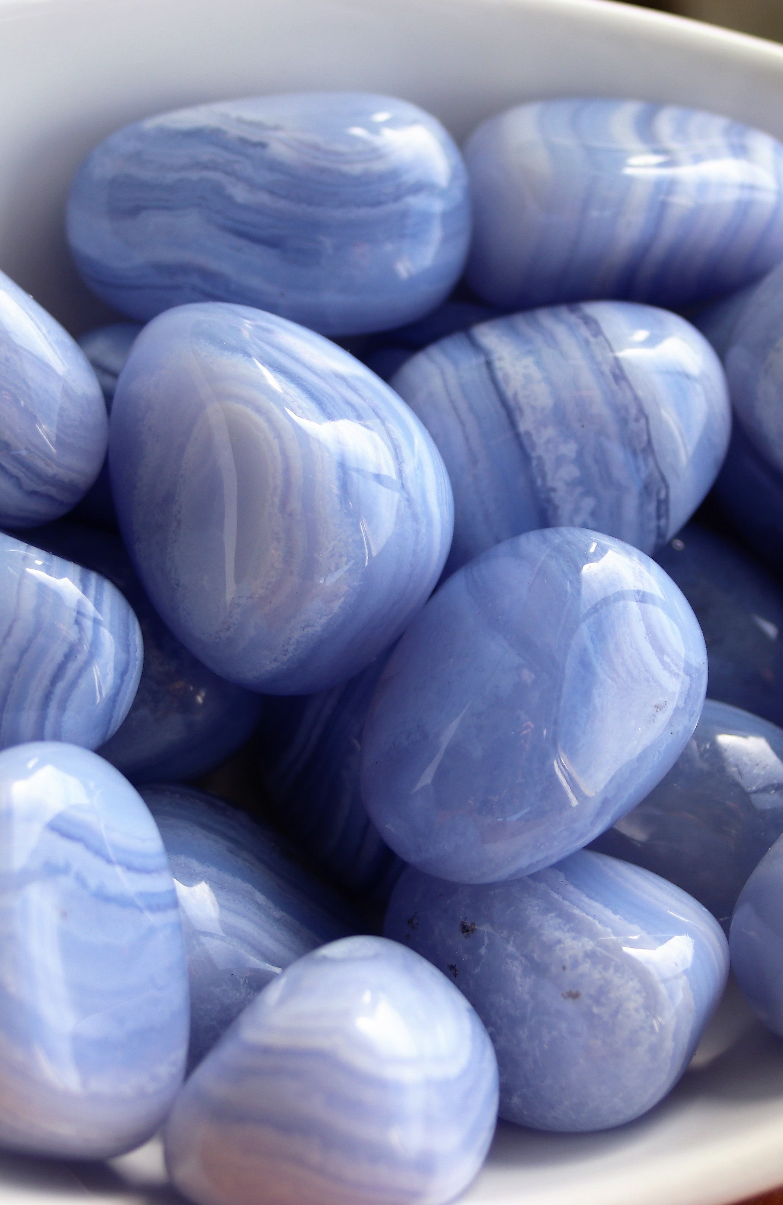 Blue Lace Agate Tumbled Stone